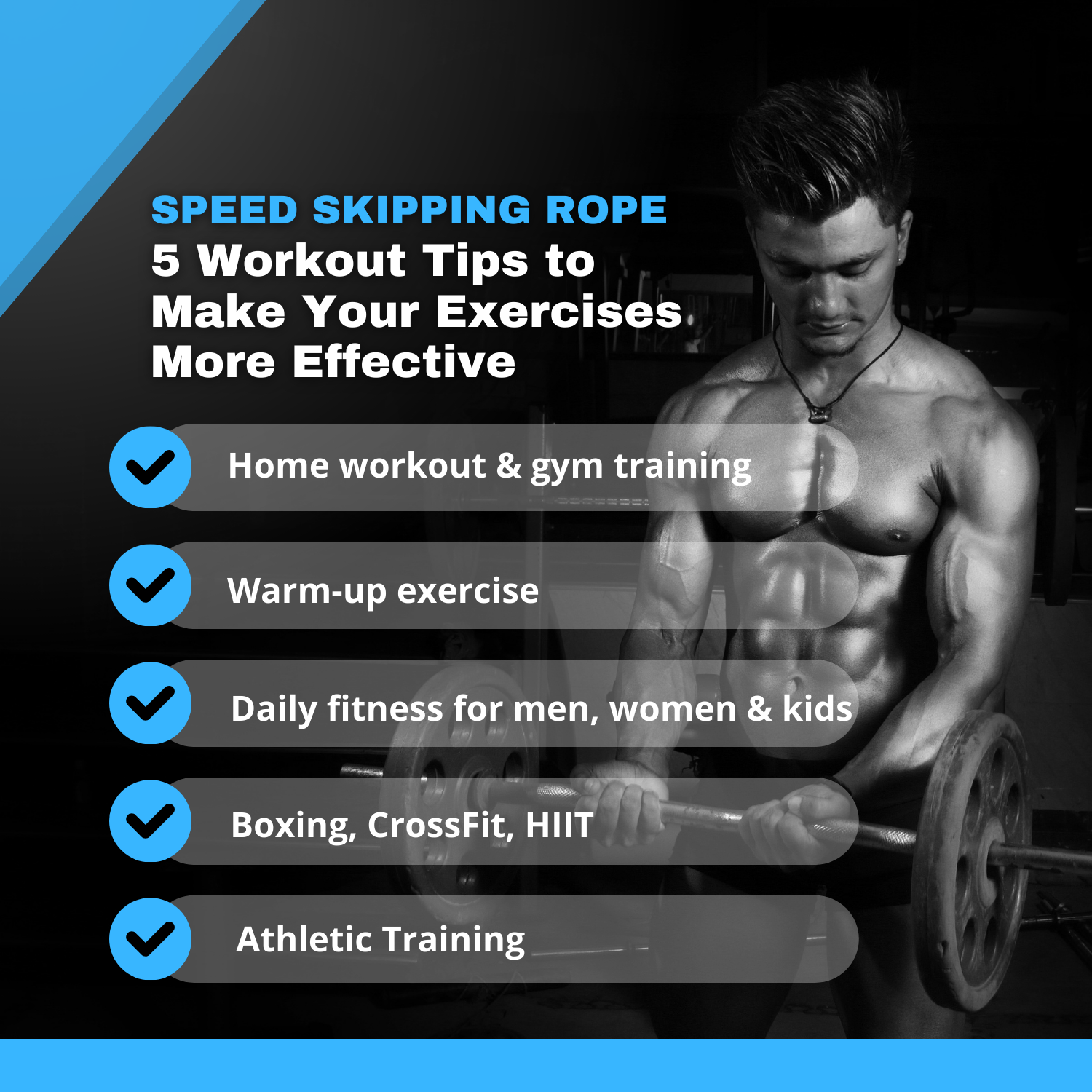 INSPIRED FITNESS Speed Skipping Rope Adjustable Jump Rope | Rope for Men and Women | PVC Coated | Gym Skipping Rope for Home Workout | Adjustable Jump Rope for Cardio & CrossFit Training