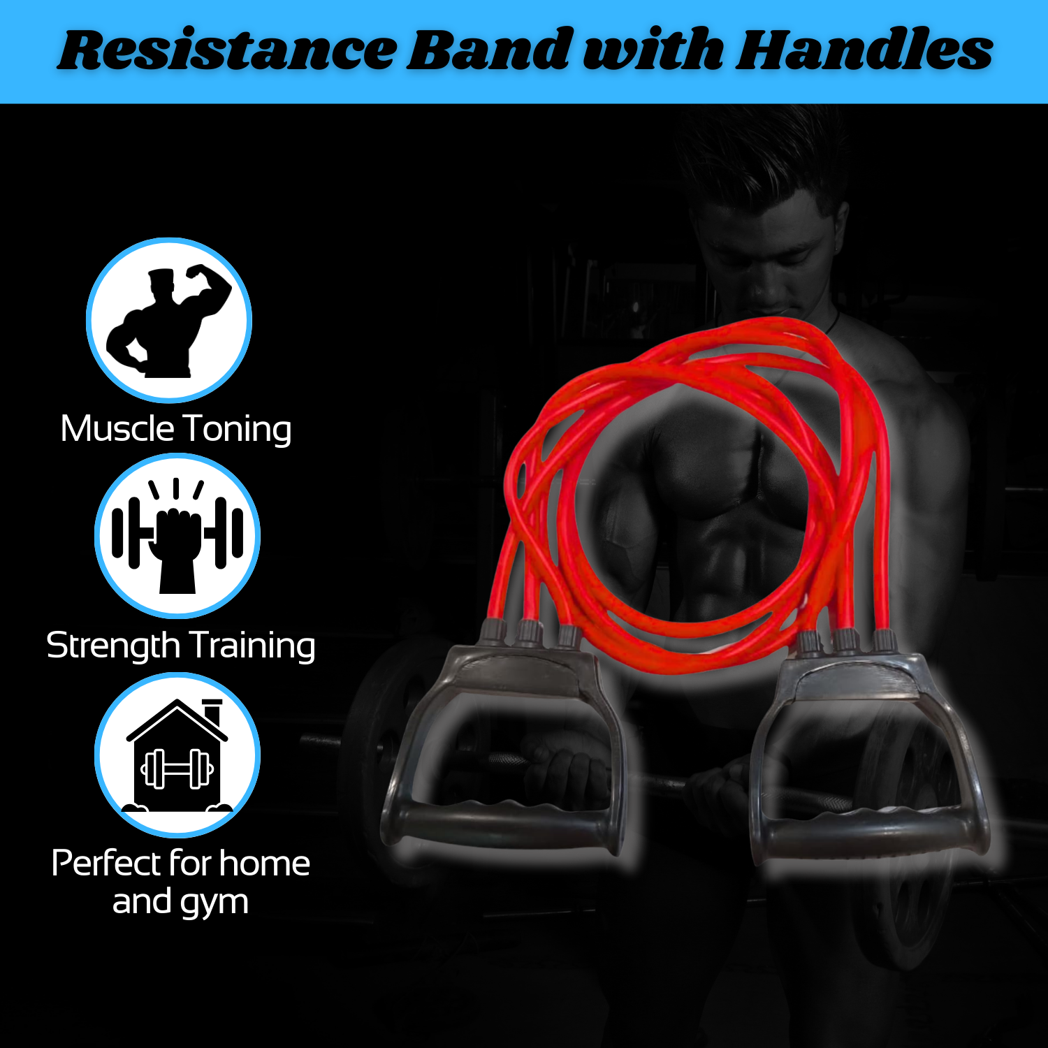 Resistance Band with Handles for Home Gym – Workout Bands for Strength Training – Durable Exercise Resistance Bands – Resistance Tubes for Home Gym – Fitness Bands for Men and Women