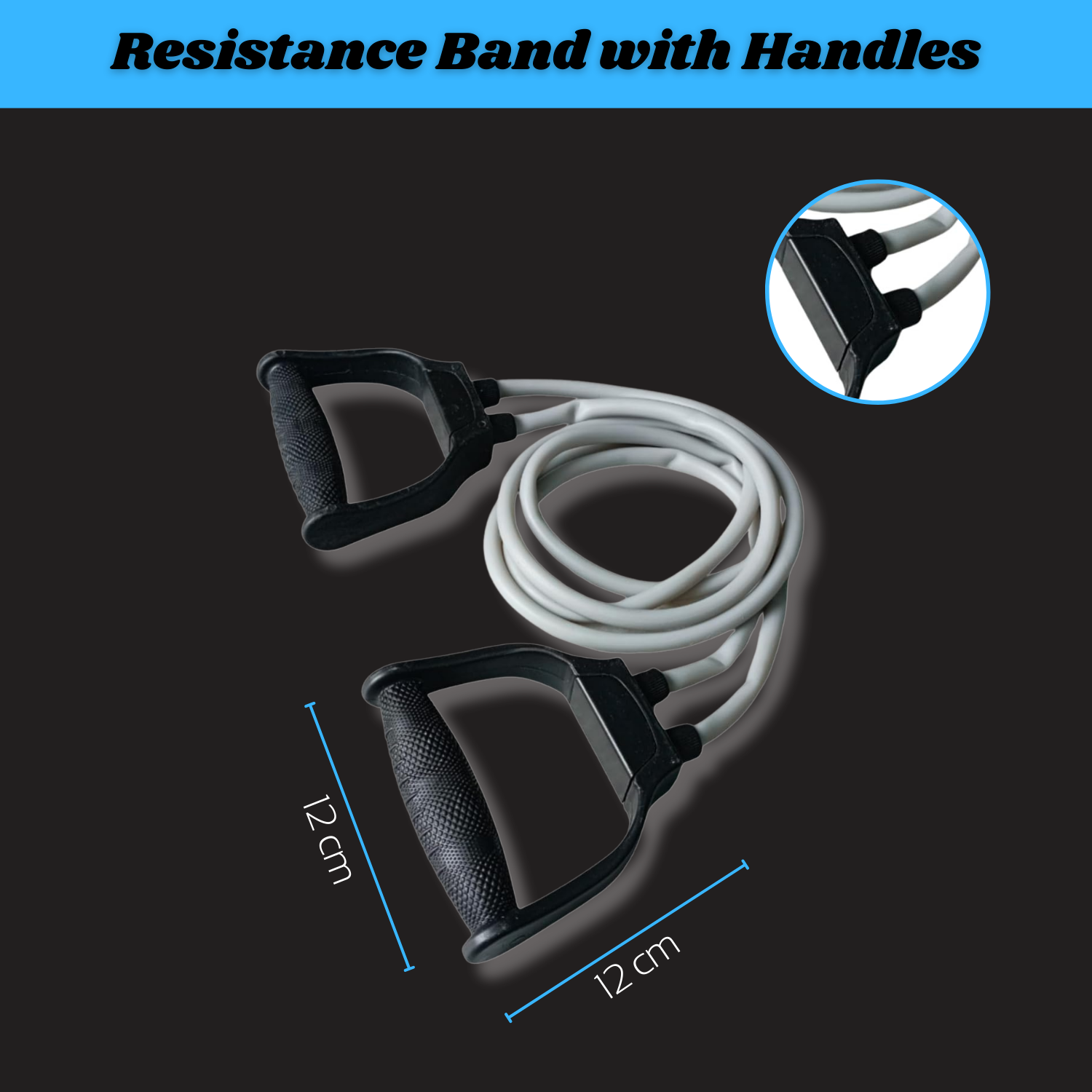 Resistance Band with Non-Slip Handles-Fitness Equipment for Home Workout-Workout Tube for Arms, Chest, Legs, and Back-Multi-Use Resistance Band for Cardio & Strength.