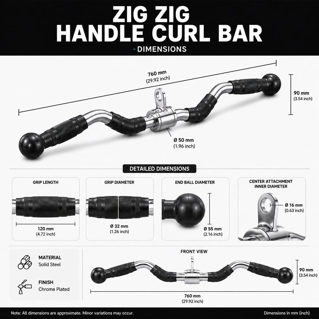 Zig Zag Handle, Curl Bar, Curl Handle