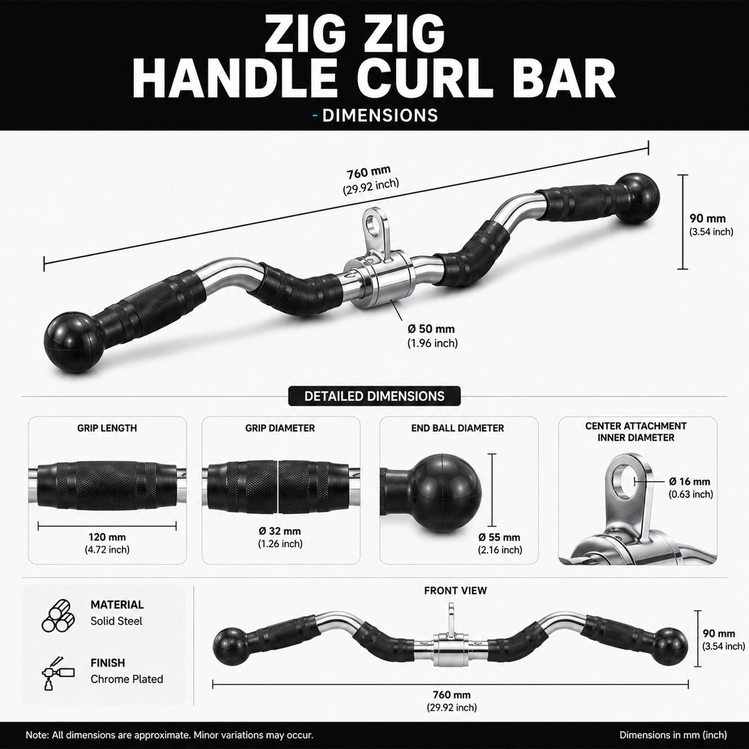 Zig Zag Handle, Curl Bar, Curl Handle