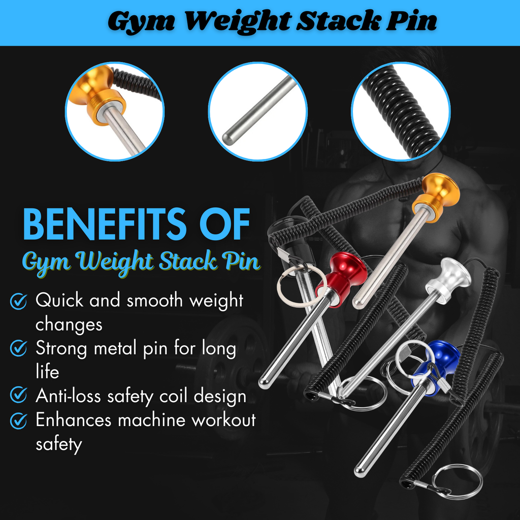 INSPIRED FITNESS Weight Stack Pin for Gym Machines | Universal Gym Machine Pin for Workout Equipment | Selectorized Weight Stack Pin for Cable Machines | Durable Fitness Machine Weight Pin
