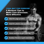 Yoga Mat for Exercise | Portable Yoga Mat Men/Women (Blue)