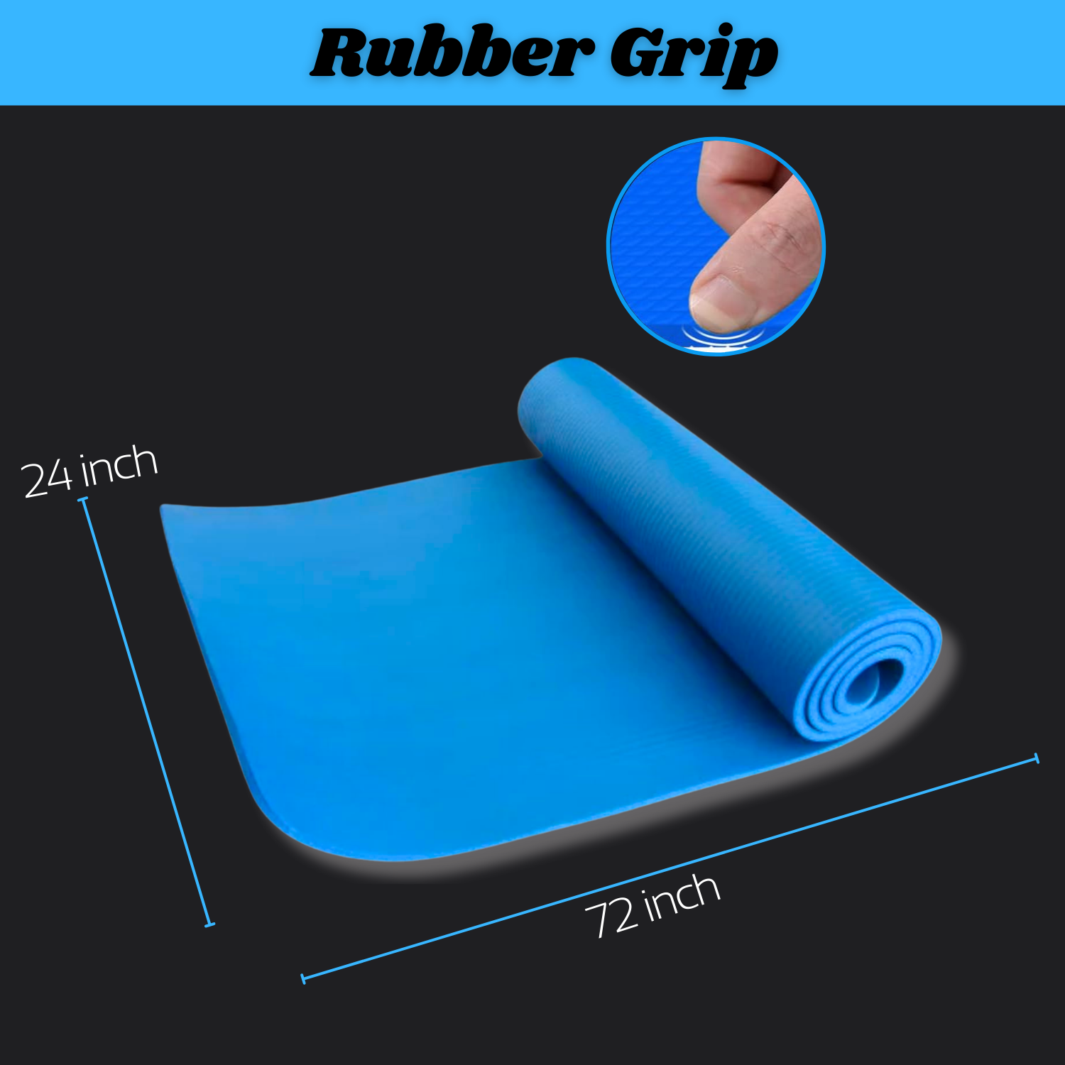 Yoga Mat for Exercise | Portable Yoga Mat Men/Women (Blue)