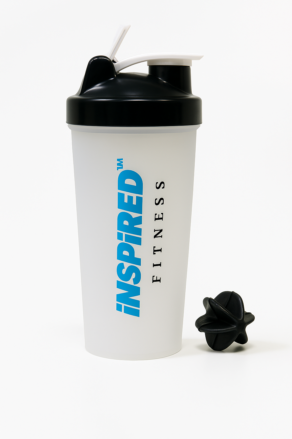 Gym Shaker Bottle 600ml – BPA Free Shaker Bottle for Gym – Gym Shaker Cup with Mixing Ball – Sports Shaker Bottle – Gym Shaker Bottle with Storage – Plastic for Gym (White)