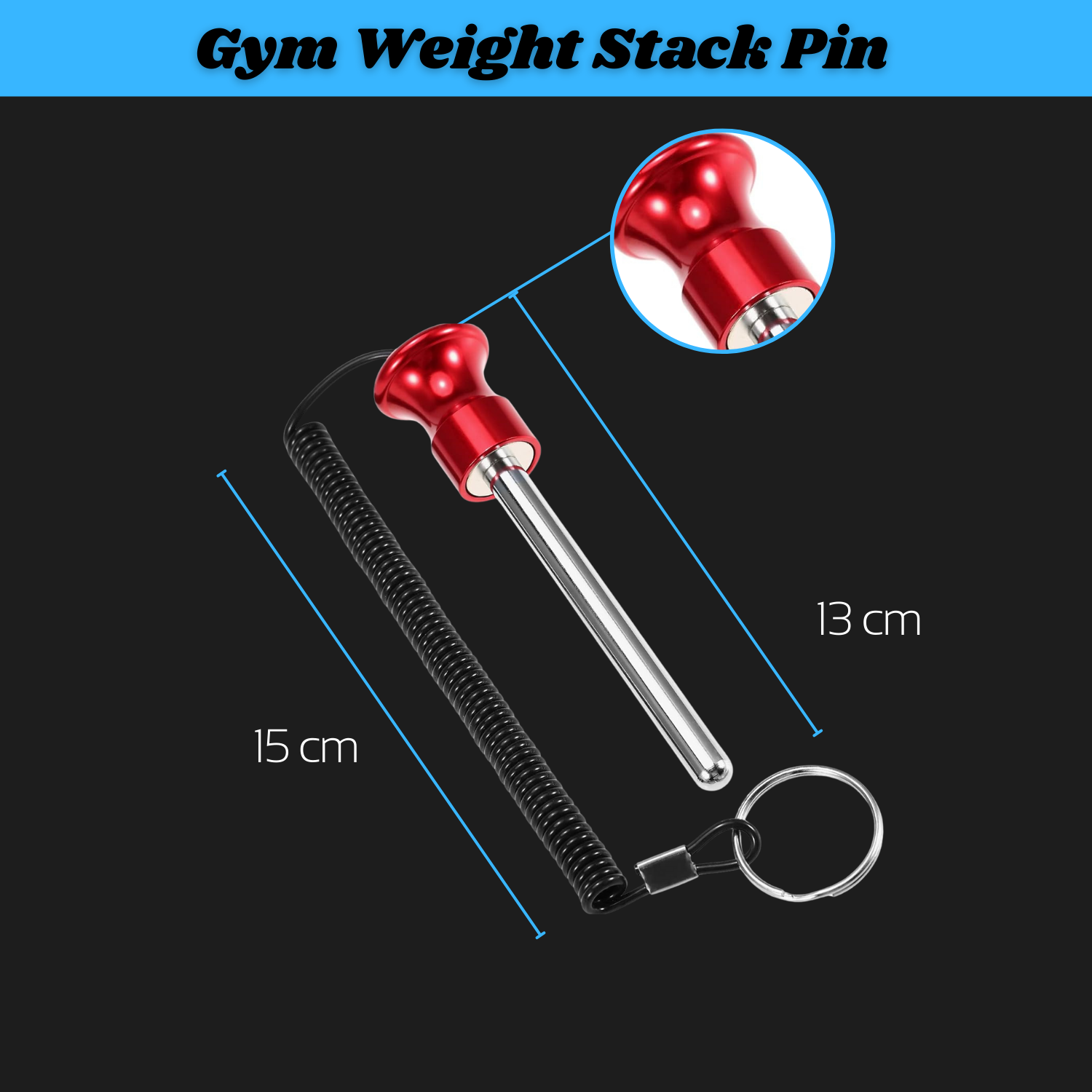 INSPIRED FITNESS Weight Stack Pin for Gym Machines | Universal Gym Machine Pin for Workout Equipment | Selectorized Weight Stack Pin for Cable Machines | Durable Fitness Machine Weight Pin