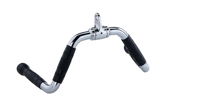 Heavy Duty Workout Cable Bar with Rubber Handgrips for Fitness & Strength Training