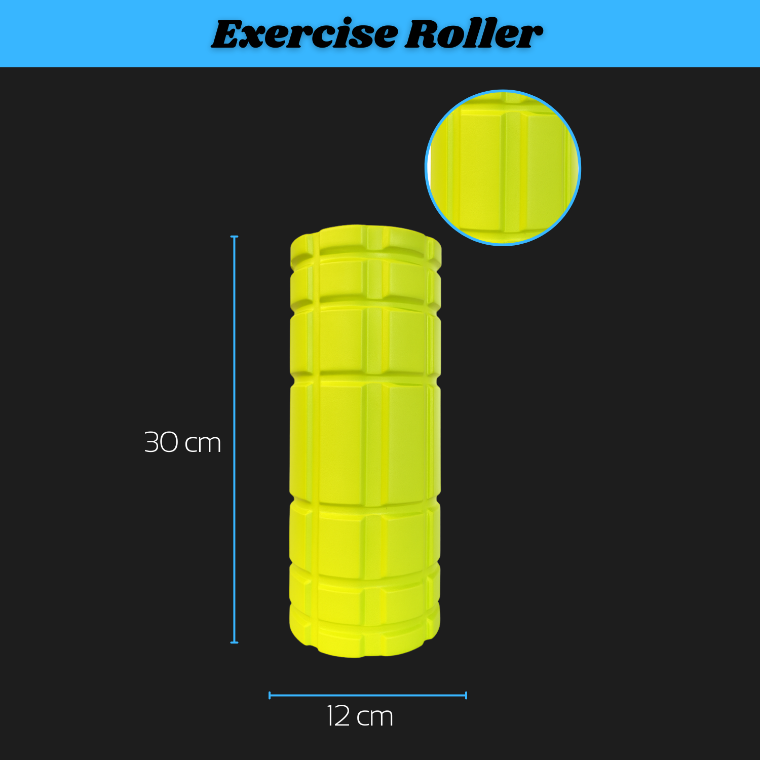 Foam Roller Muscle Recovery | Exercise Roller for Back and Legs | Gym High-Density Yoga Roller | Deep Tissue Massage Foam Roller | Roller for Back and Legs for Workout & Therapy