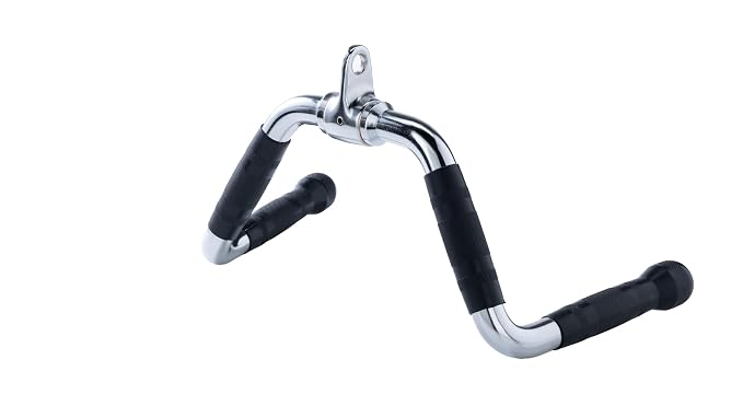 Heavy Duty Workout Cable Bar with Rubber Handgrips for Fitness & Strength Training