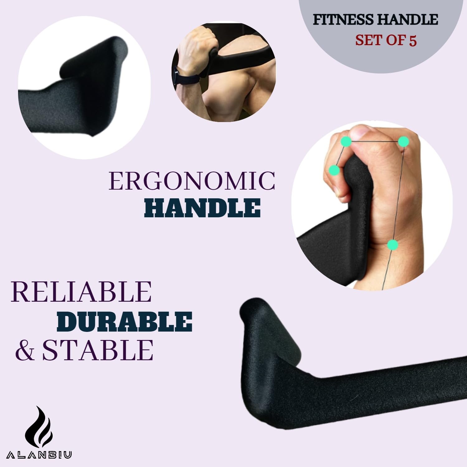 INSPIRED FITNESS Mag Grip Handle Attachment for Cable Machine – LAT Pulldown Mag Grip Set | Gym Mag Grip Bar for Back and LAT Pull Down Handle | Ergonomic Mag Grip