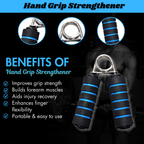 Hand Grip Strengthener – Foam Handle Hand Gripper for Strength – Grip Strength Trainer – Hand Exerciser for Men and Women – Durable Hand Gripper for Strength and Muscle Toning
