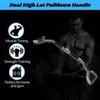 Dual High Lat Pulldown Handle Pulldown Bar | Cable Machine Attachment | Gym Pulley System | Gym Equipment Accessories | Rotating Bar with Rubber Grip | Heavy Duty Strength Training Cable Pulley