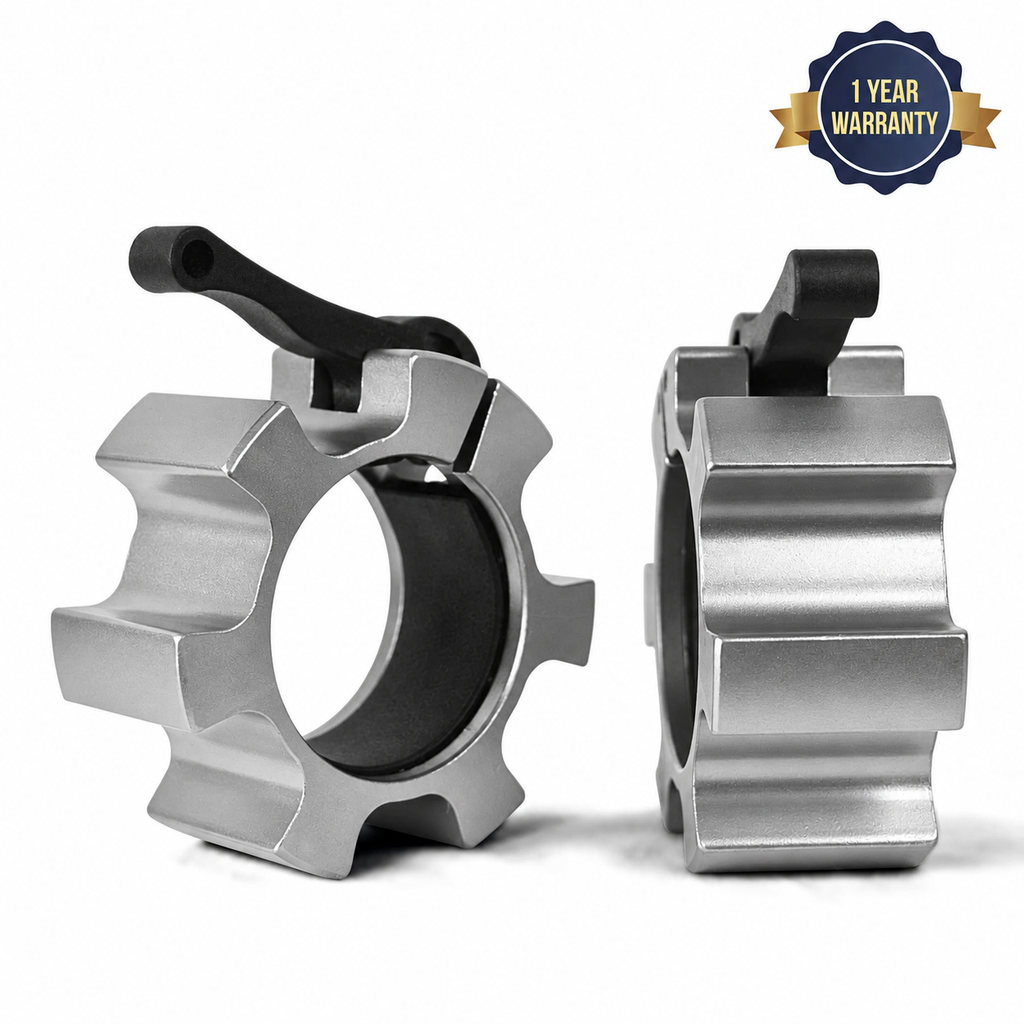 Heavy Duty Olympic Barbell Locking Clips, 2 Inch Aluminum Quick Release Clamps