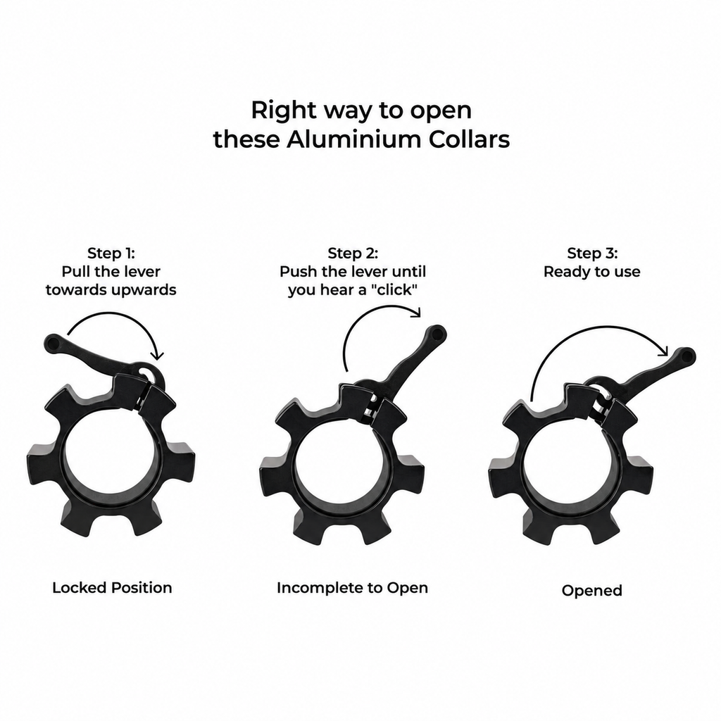 Heavy Duty Olympic Barbell Locking Clips, 2 Inch Aluminum Quick Release Clamps