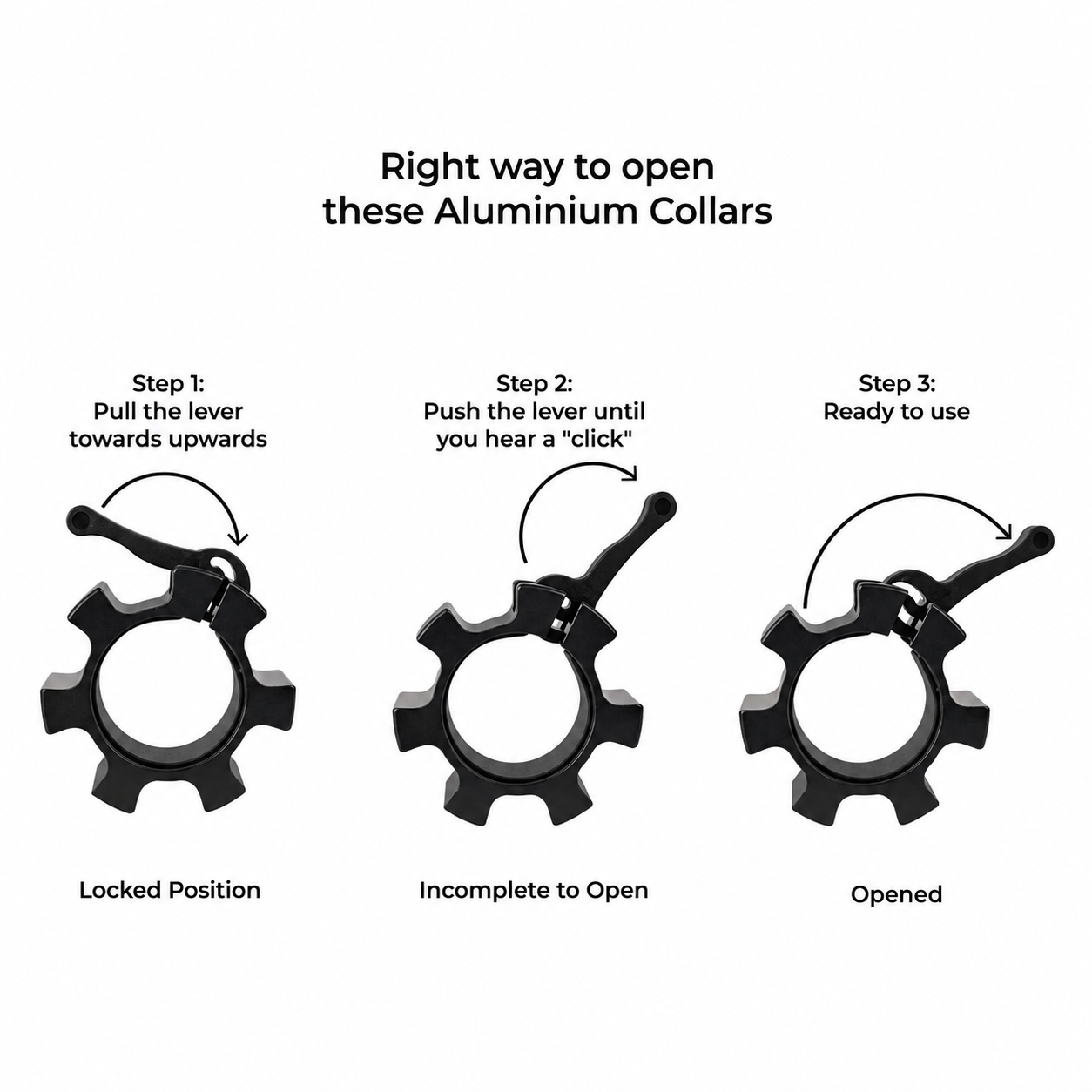 Heavy Duty Olympic Barbell Locking Clips, 2 Inch Aluminum Quick Release Clamps
