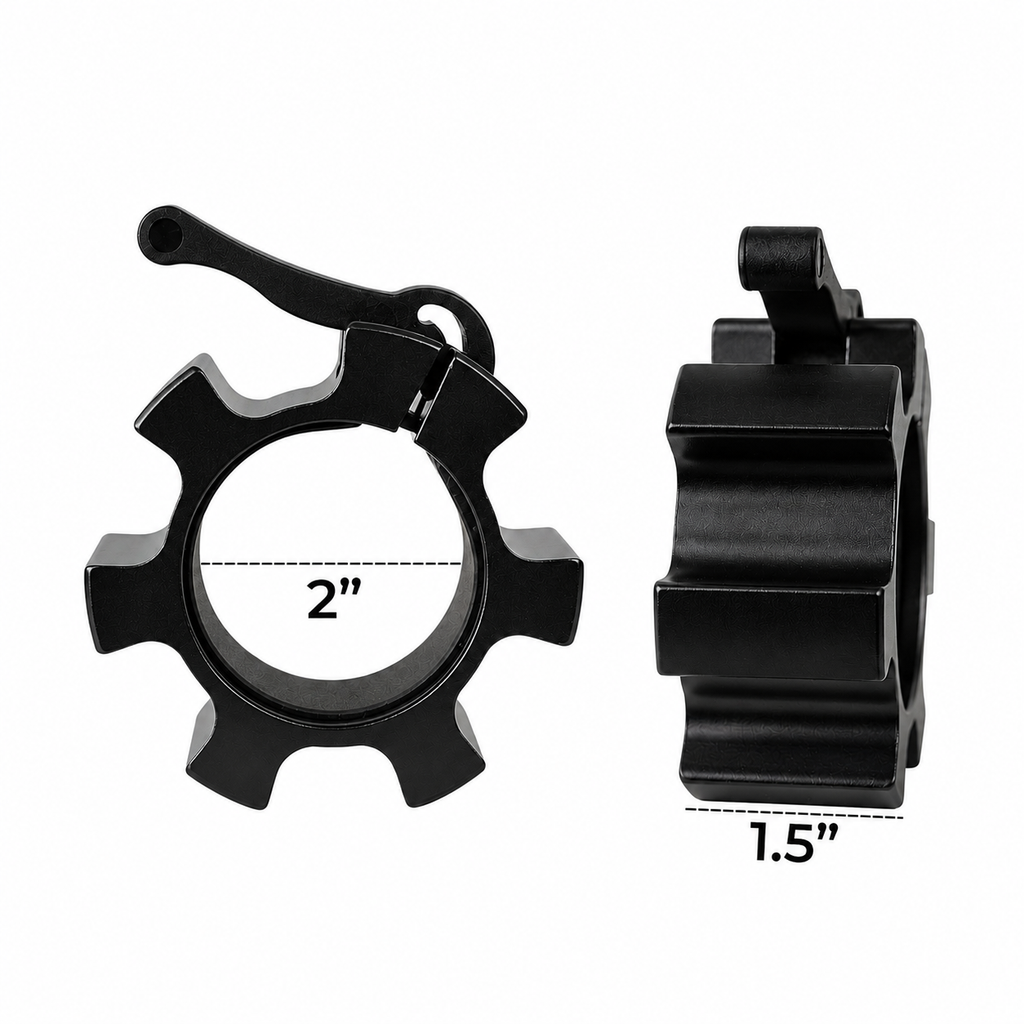 Heavy Duty Olympic Barbell Locking Clips, 2 Inch Aluminum Quick Release Clamps