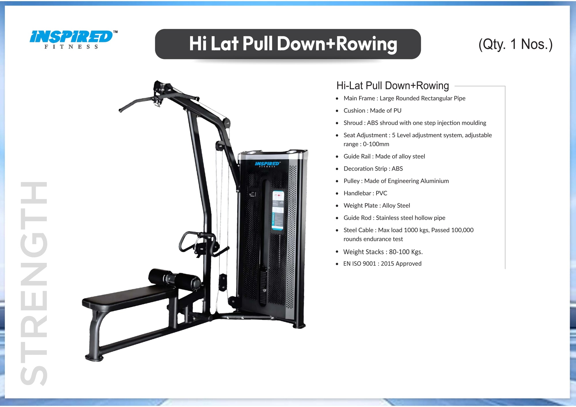 INSPIRED FITNESS FULL IMPORTANT GYM SETUP DEZIRE SERIES RS.12,49,999/-