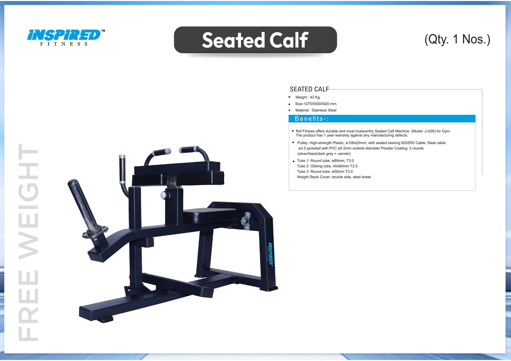 INSPIRED FITNESS FULL IMPORTANT GYM SETUP DEZIRE SERIES RS.12,49,999/-