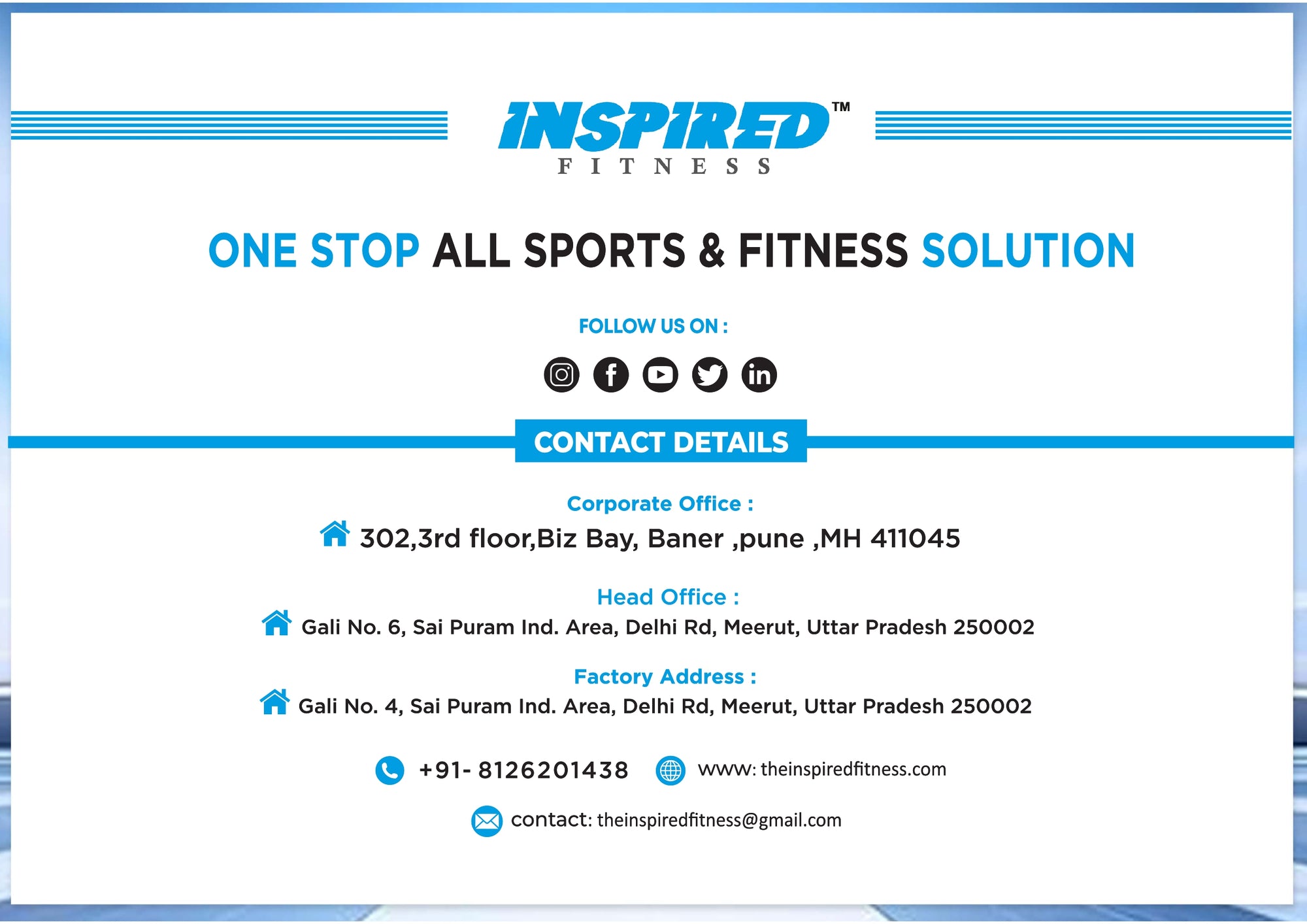 INSPIRED FITNESS FULL IMPORTANT GYM SETUP DEZIRE SERIES RS.12,49,999/-