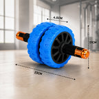 Ab Roller Wheel Dual Wheel | Ab Roller for Men and Women | Abs Exercise Roller for Gym | Ab Wheel with Strong Grip Handles | Ab Roller with Steel Rod | Workout Equipment for Home Gym (Blue)