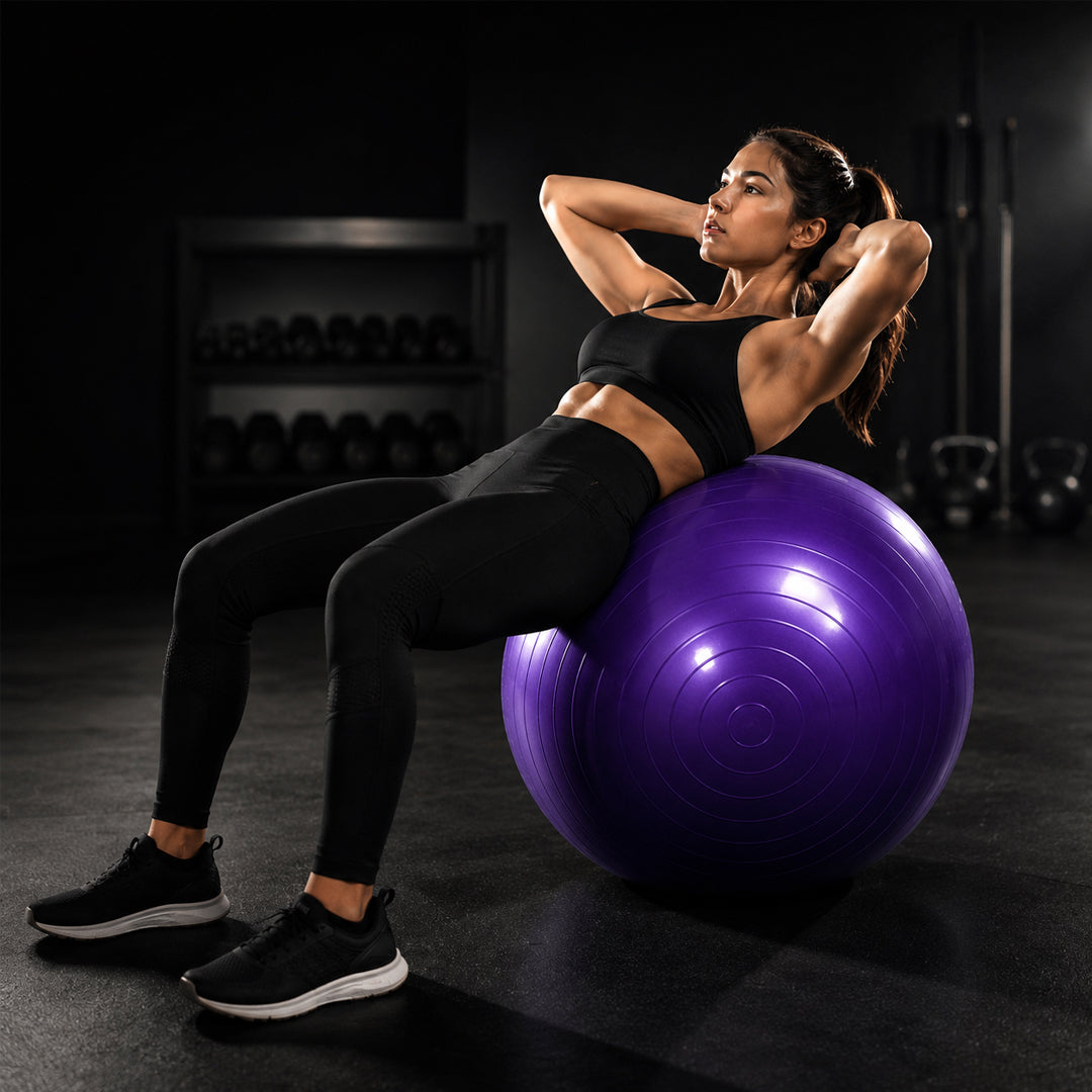 Exercise Gym Ball with Pump – 75cm Anti-Slip Balance Ball for Workout | Fitness Ball for Home Workout | Yoga Chair | Gym Ball for Back Pain – Gym Equipment for Home & Office.