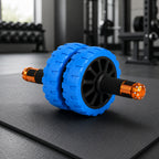 Ab Roller Wheel Dual Wheel | Ab Roller for Men and Women | Abs Exercise Roller for Gym | Ab Wheel with Strong Grip Handles | Ab Roller with Steel Rod | Workout Equipment for Home Gym (Blue)