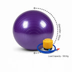Exercise Gym Ball with Pump – 75cm Anti-Slip Balance Ball for Workout | Fitness Ball for Home Workout | Yoga Chair | Gym Ball for Back Pain – Gym Equipment for Home & Office.