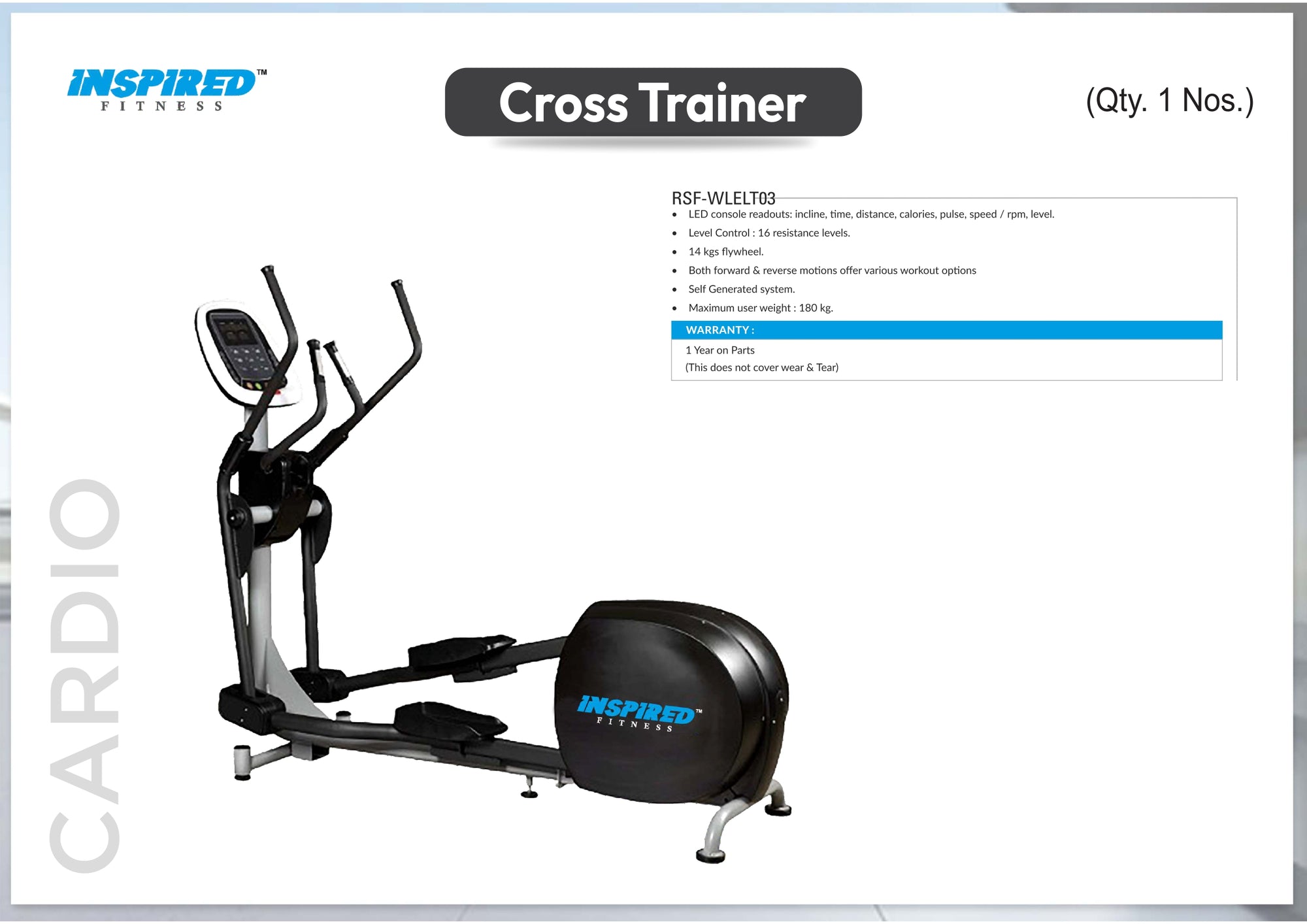 INSPIRED FITNESS COMMERCIAL GYM SETUP LMN SERIES RS. 11,49,999