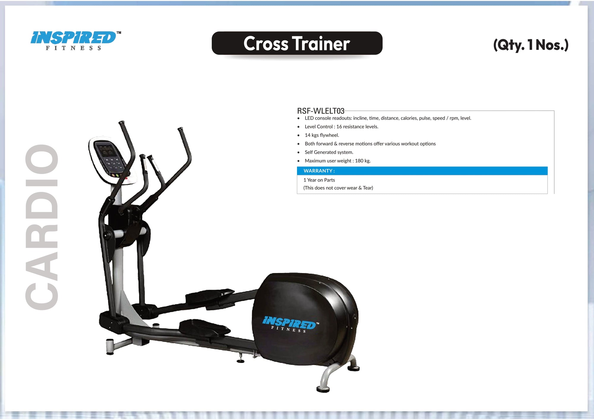 INSPIRED FITNESS FULL IMPORTED COMMERCIAL GYM SETUP RS 5 SERIES RS. 15,49,999/-