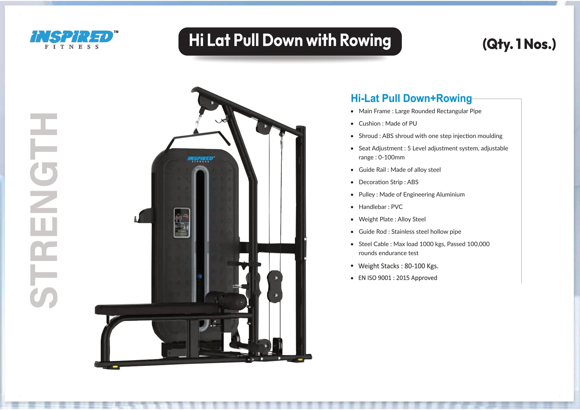 INSPIRED FITNESS FULL IMPORTED COMMERCIAL GYM SETUP RS 5 SERIES RS. 15,49,999/-