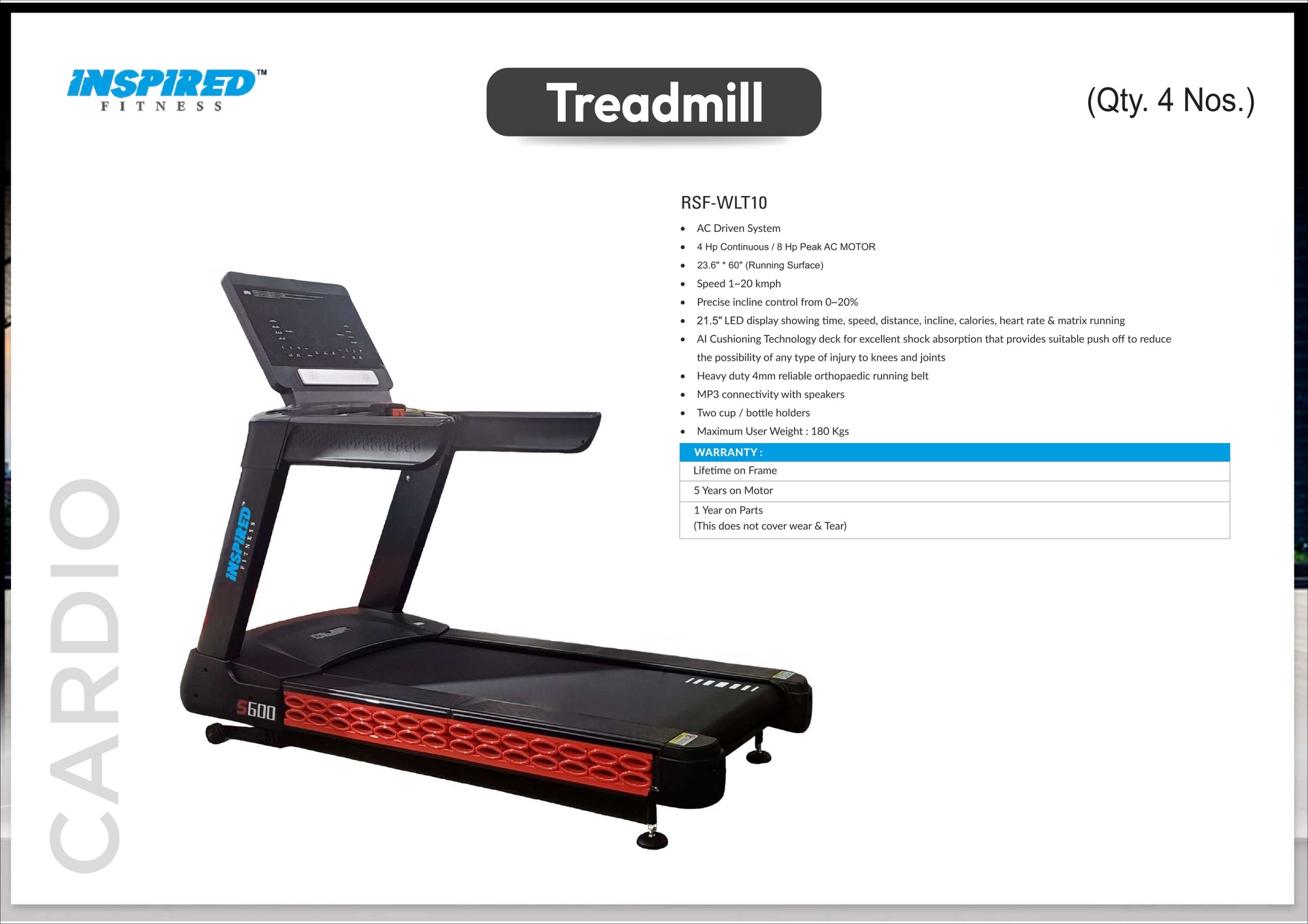 INSPIRED FITNESS FULL IMPORTANT GYM SETUP SUPREME SERIES RS.19,49,999/-