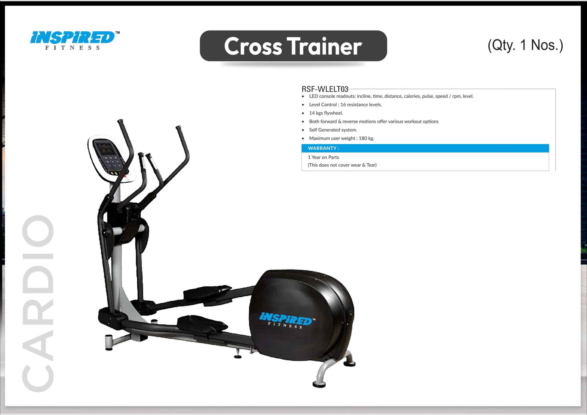 INSPIRED FITNESS FULL IMPORTANT GYM SETUP SUPREME SERIES RS.19,49,999/-