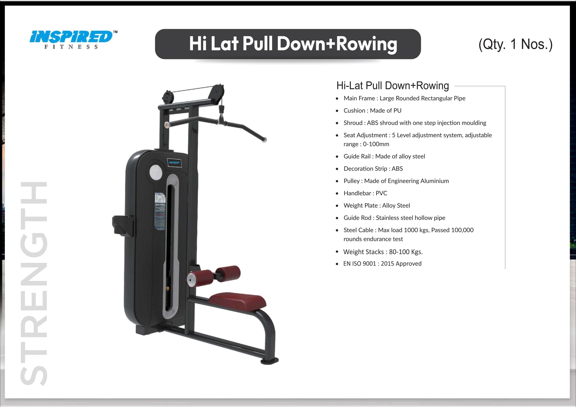 INSPIRED FITNESS FULL IMPORTANT GYM SETUP SUPREME SERIES RS.19,49,999/-