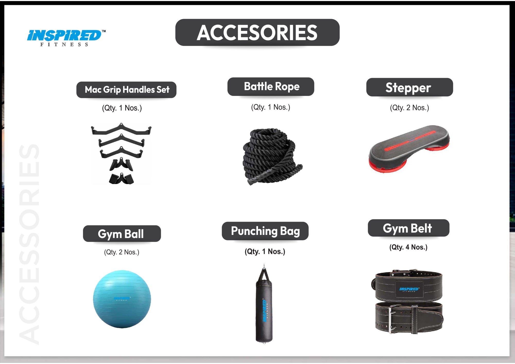 INSPIRED FITNESS FULL IMPORTANT GYM SETUP SUPREME SERIES RS.19,49,999/-