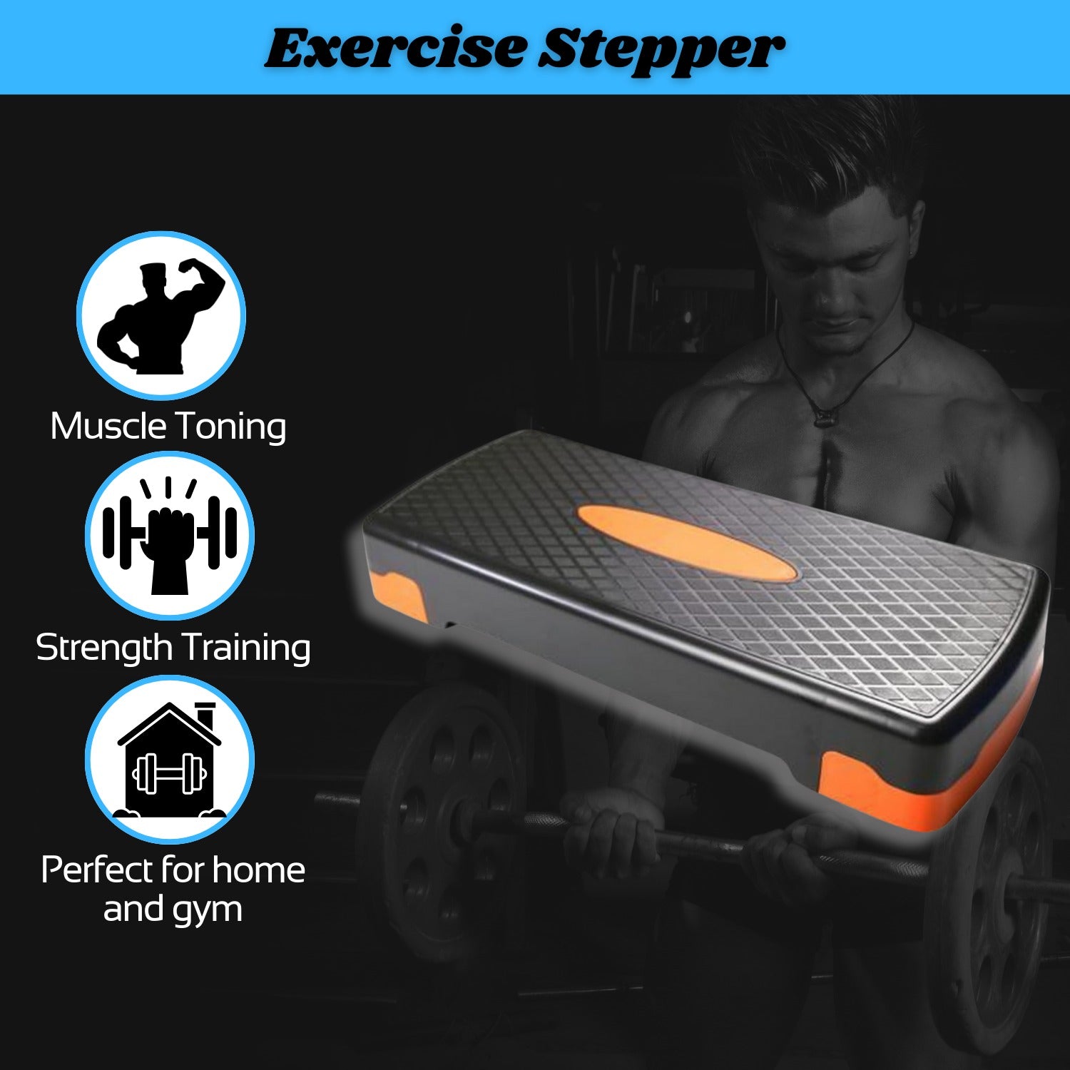 Aerobic Stepper Platform | Adjustable Fitness Step Board