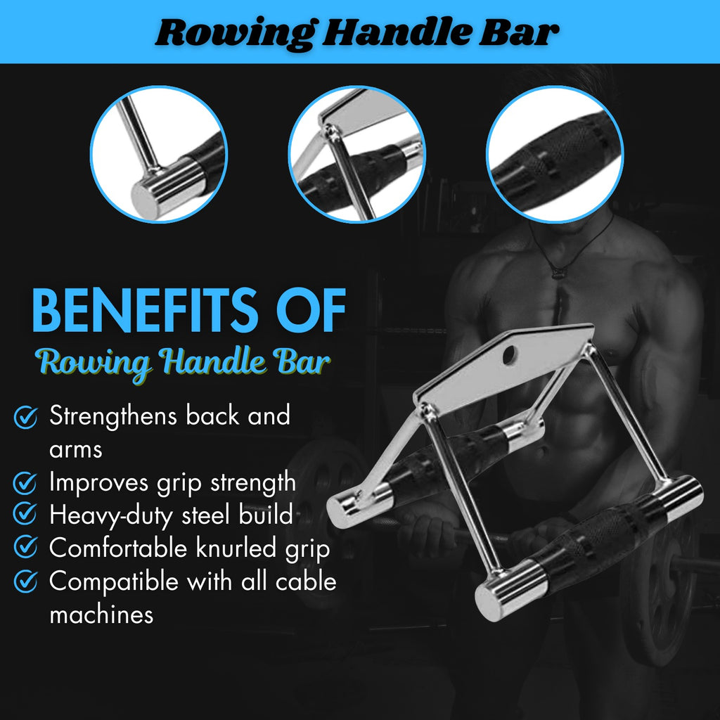 INSPIRED FITNESS Steel V Rowing Handle for Gym | Gym Cable Attachment | V Bar Cable Attachment | Rowing Handle for Cable Machine | LAT Pulldown Attachment | Cable Attachment | Gym Attachments Machine