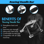 INSPIRED FITNESS Steel V Rowing Handle for Gym | Gym Cable Attachment | V Bar Cable Attachment | Rowing Handle for Cable Machine | LAT Pulldown Attachment | Cable Attachment | Gym Attachments Machine