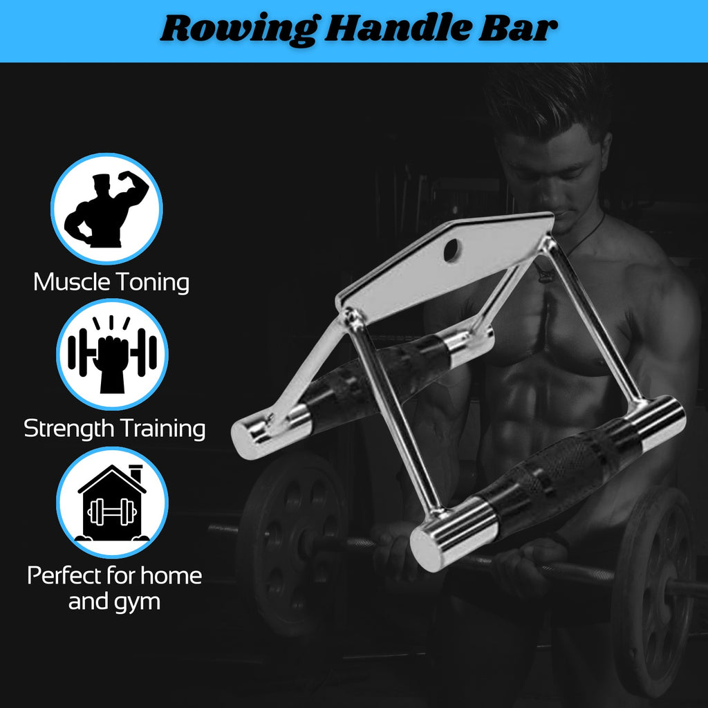 INSPIRED FITNESS Steel V Rowing Handle for Gym | Gym Cable Attachment | V Bar Cable Attachment | Rowing Handle for Cable Machine | LAT Pulldown Attachment | Cable Attachment | Gym Attachments Machine