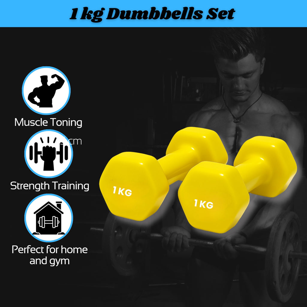 1kg Vinyl Dumbbells Pair
