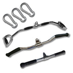 Gym Cable Attachment Combo Set – Premium Steel Bars & Carabiner Hooks