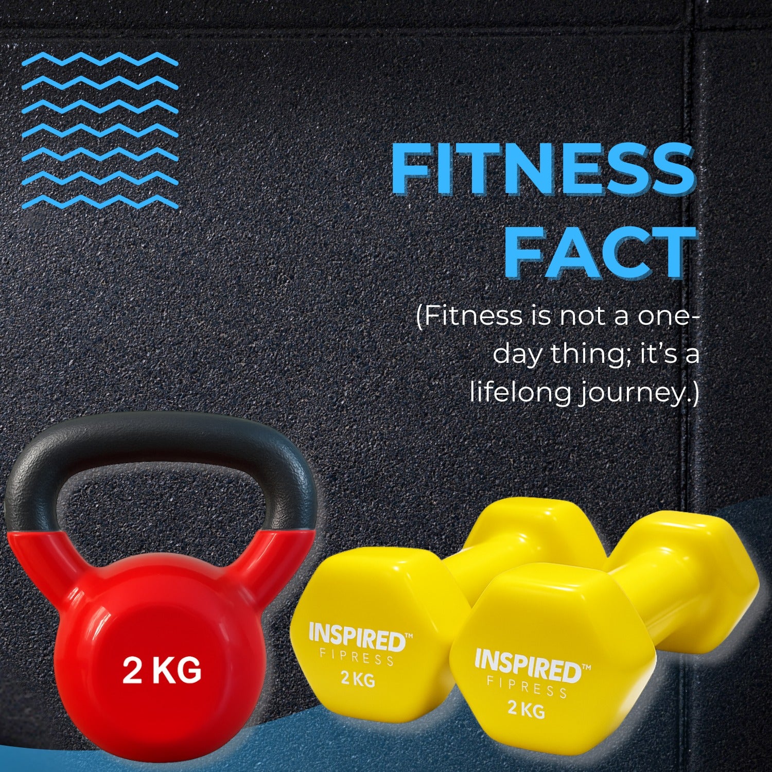 2kg Dumbbells and Kettlebell Combo