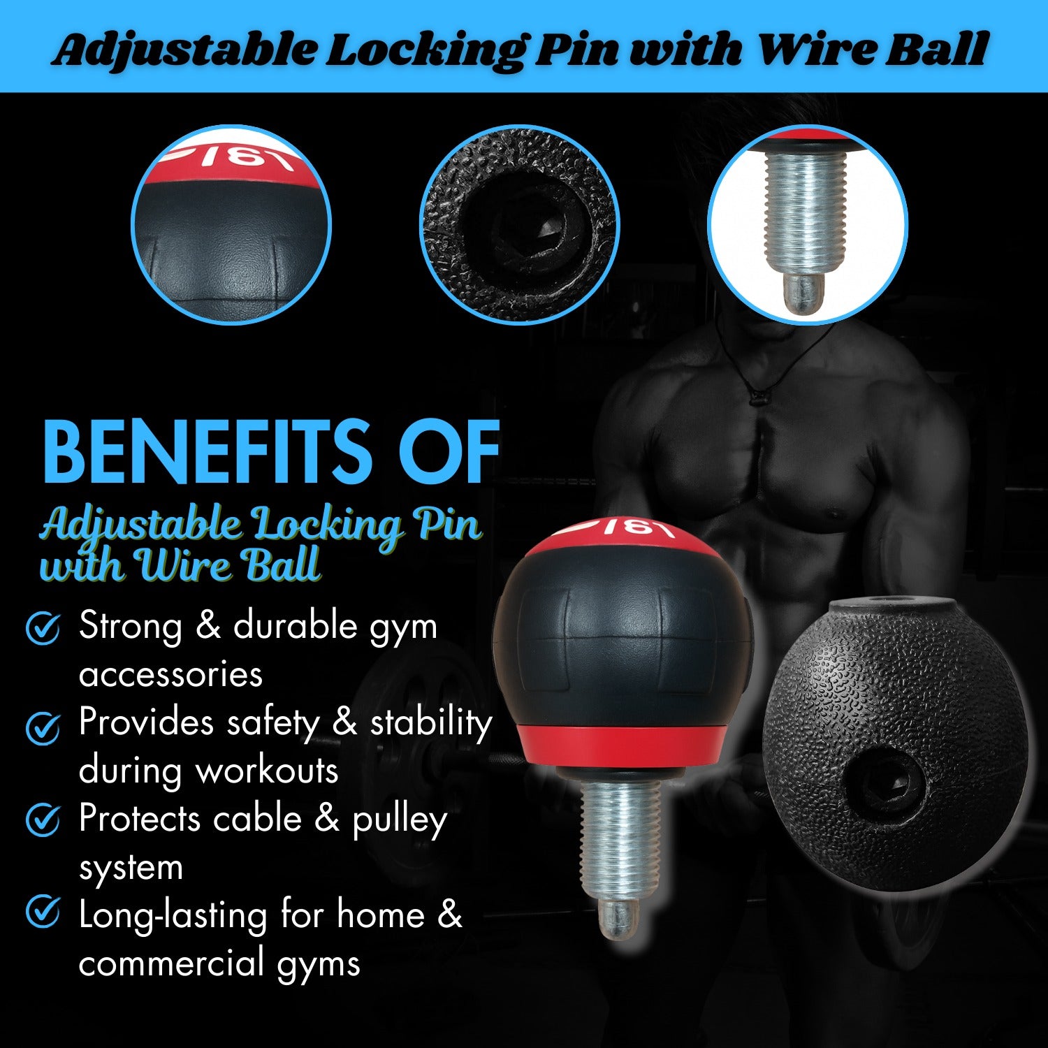 Adjustable Looking Pin with Wire Ball