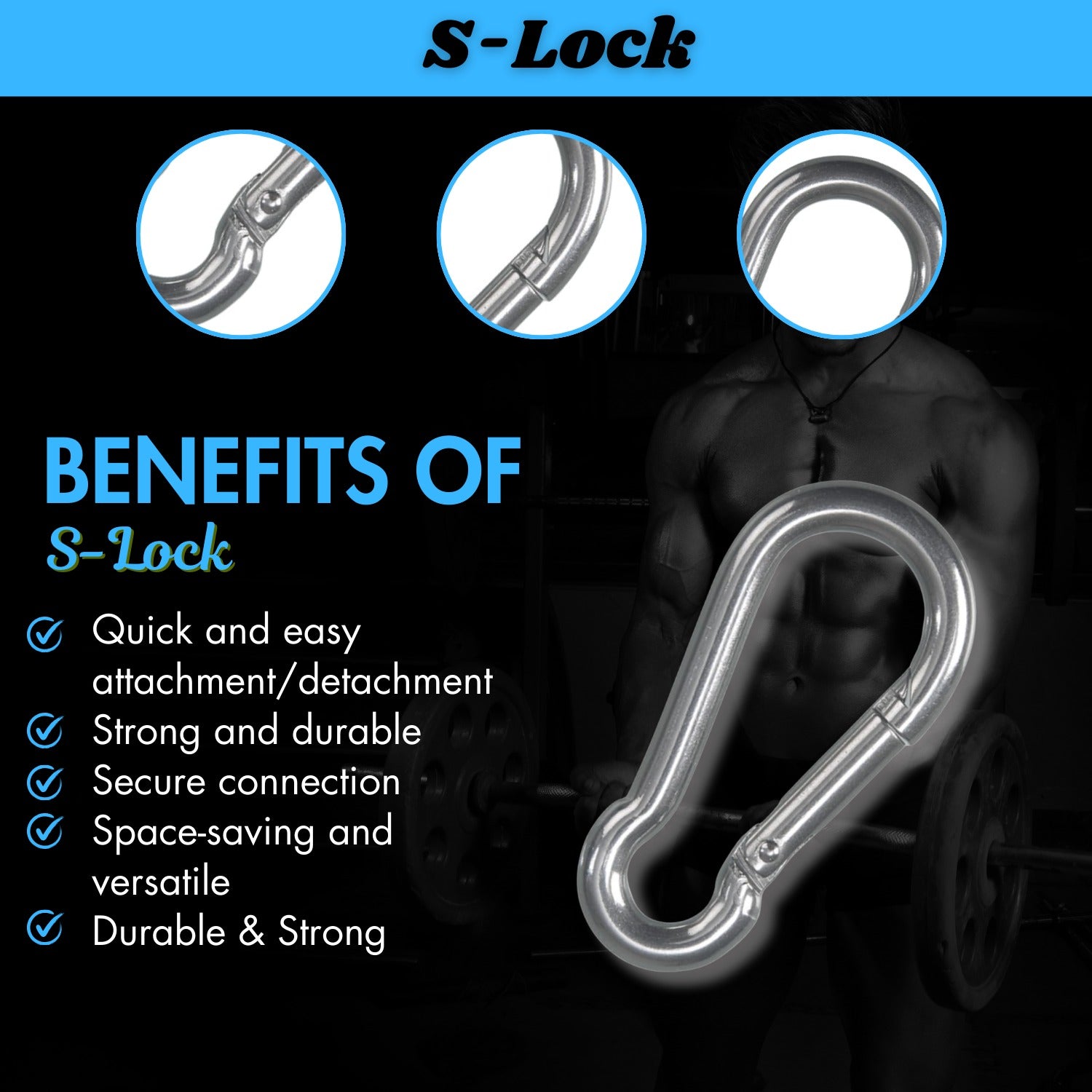 Gym Cable S-Lock Steel