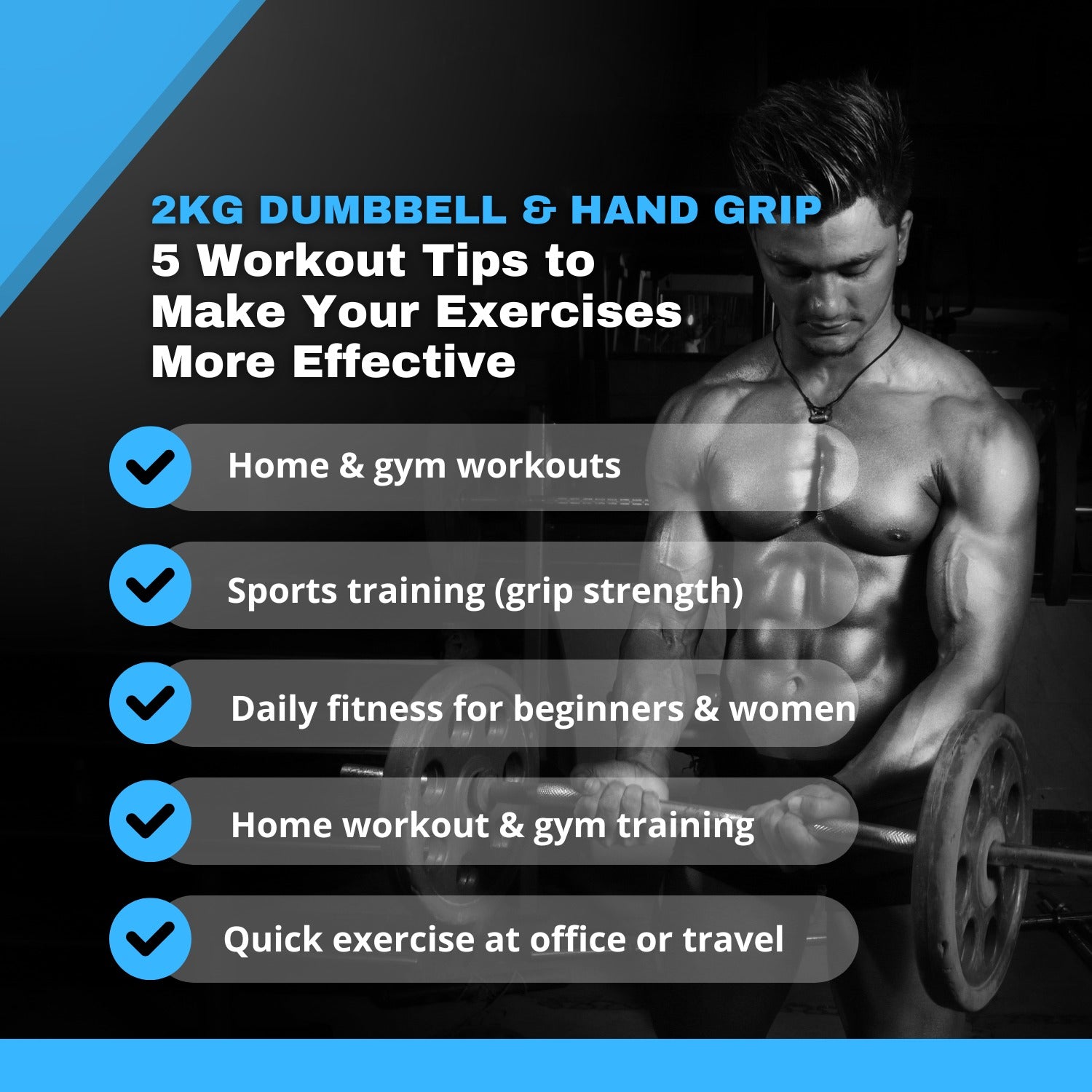 2kg Dumbbells Pair with Hand Grip Exercise