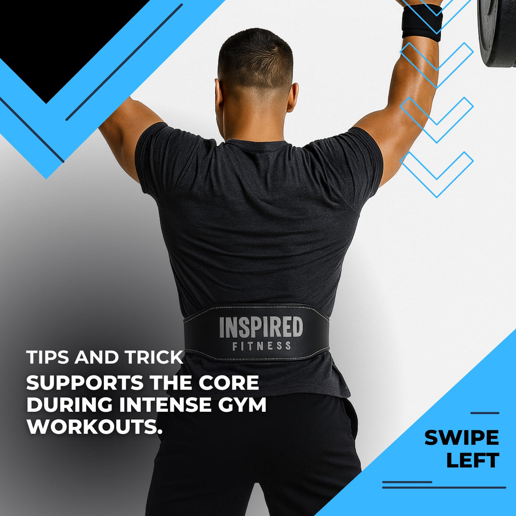 INSPIRED FITNESS Weightlifting Belt Leather Lifting Gym Belt for Men | Weight Belt for Gym Workout | Inspired Fitness Weightlifting - Premium Leather Lifting for Men | Weight for Workout